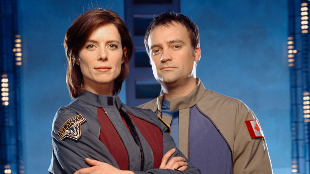 Torri Higginson and David Hewlett (2004)