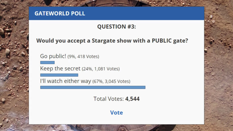Poll Results: Would you accept a Stargate show with a PUBLIC gate?