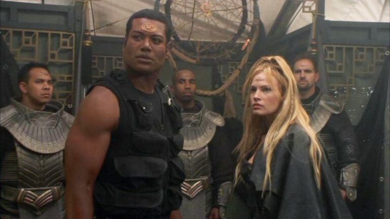 Teal'c and Ishta meet with Jaffa resistance leaders ("Sacrifices")