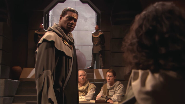 Teal'c addresses the Jaffa High Council ("The Fourth Horseman")